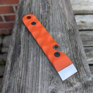 Orange g10 and plain steel pry.